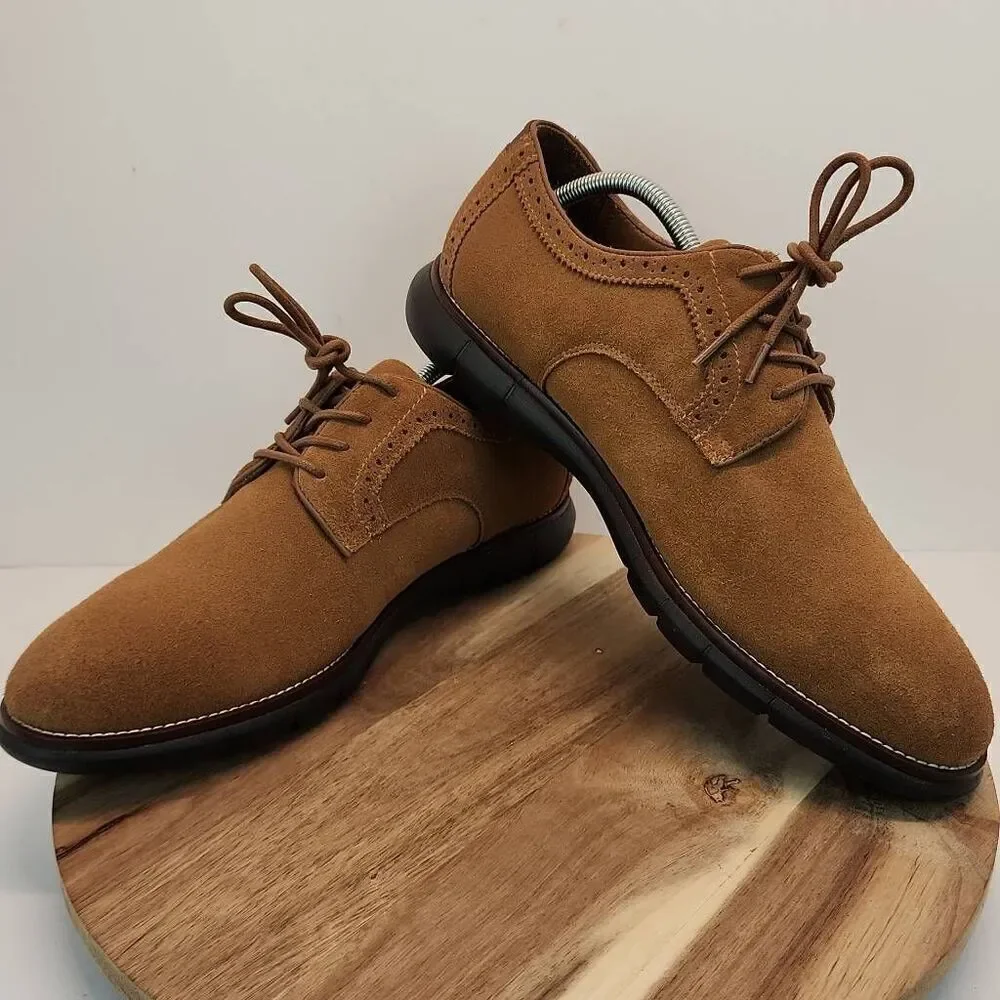 Johnston & Murphy 20-2830 Mens Holden Oxfords Shoes Sheepskin Suede 10.5 M